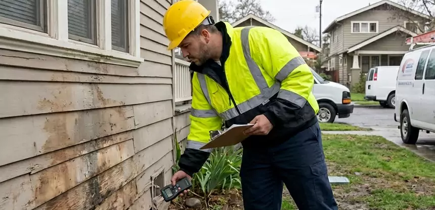 Water Damage Exterior Wall Paola